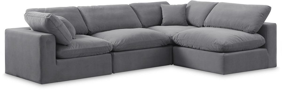 Comfy - 4 Piece Velvet Modular Armless Sectional