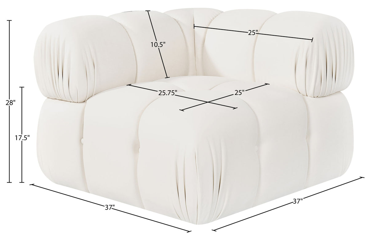 Orin - Velvet Performance Fabric Upholstered Modular Corner Chair