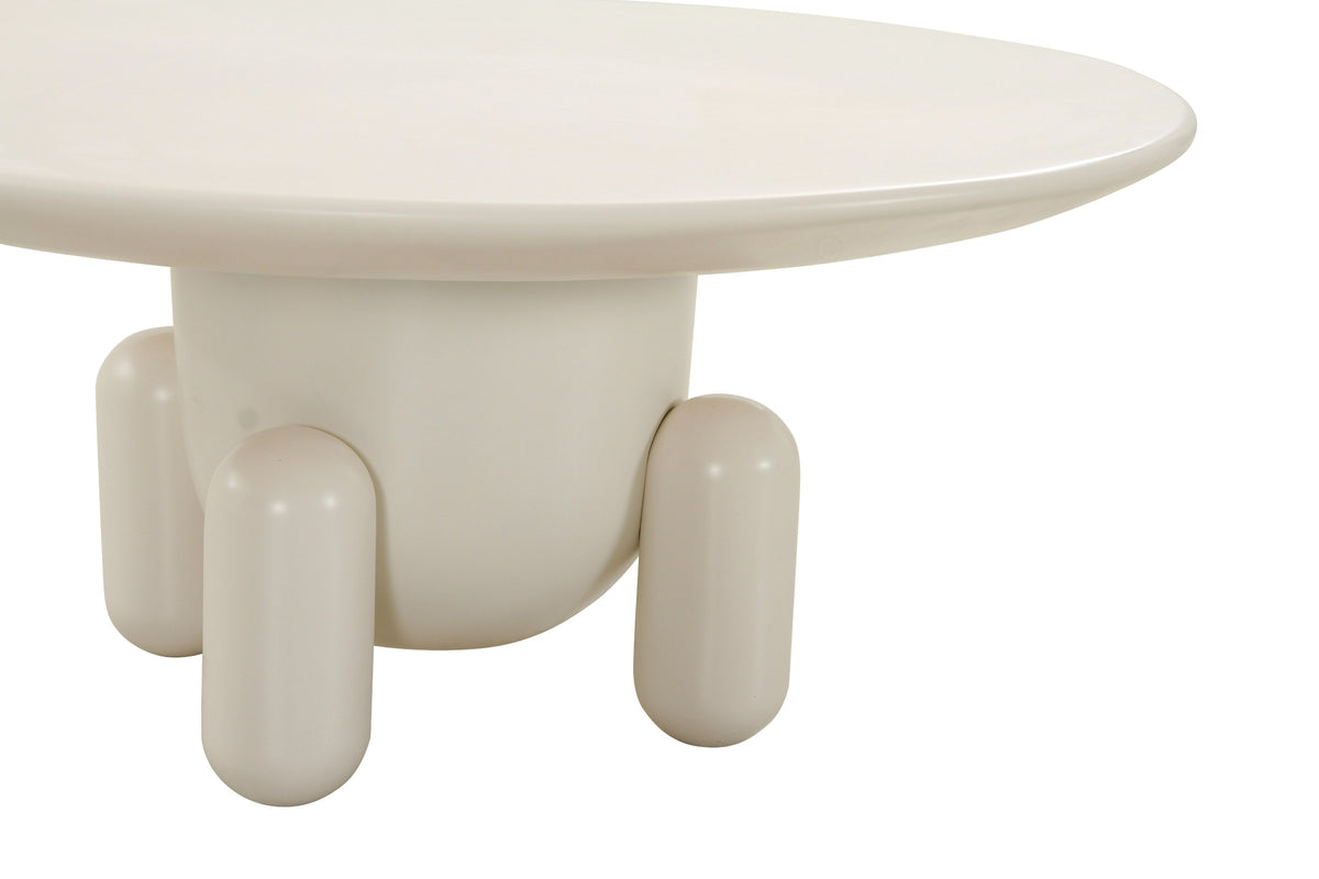 Gabby - Contemporary White Round Coffee Table