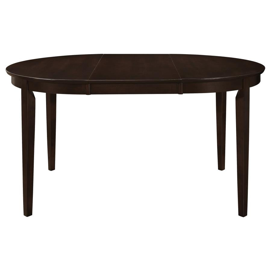 Gabriel 5-Piece Upholstered-Back Oval Extension Dining Set Cappuccino