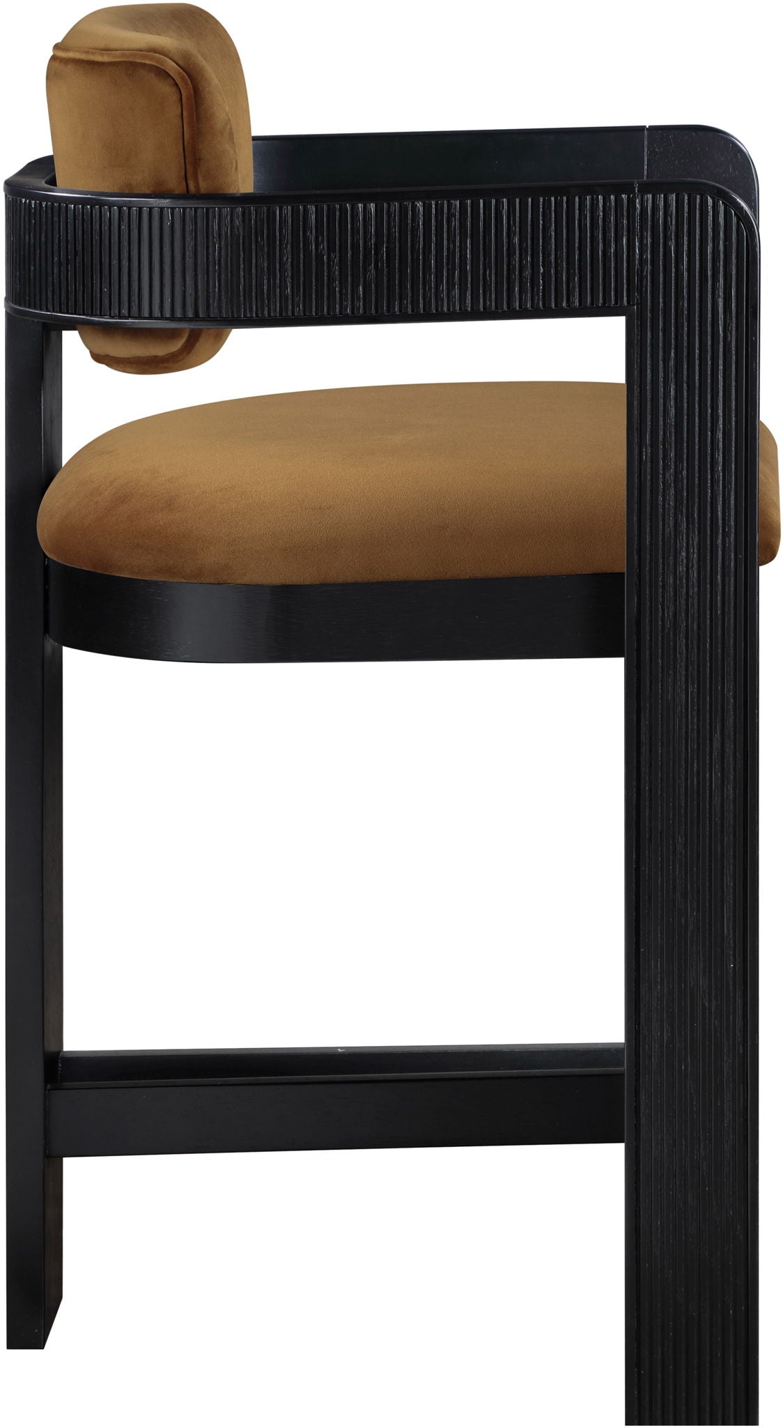 Sacha - Velvet Stool With Black Base