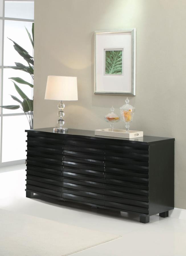 Stanton 3-drawer Sideboard Buffet Storage Cabinet Black