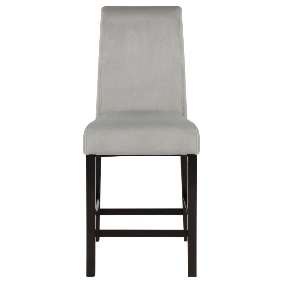 Stanton Velvet Upholstered Counter Chair Grey (Set of 2)