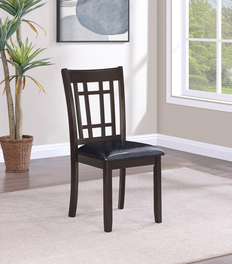 Lavon Wood Dining Side Chair Black and Espresso (Set of 2)