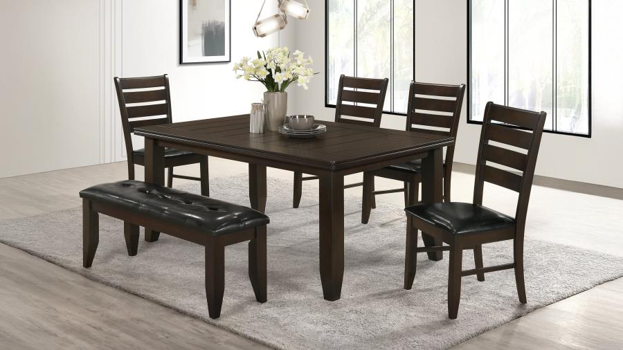 Dalila 6-piece Rectangular Dining Table Set Cappuccino