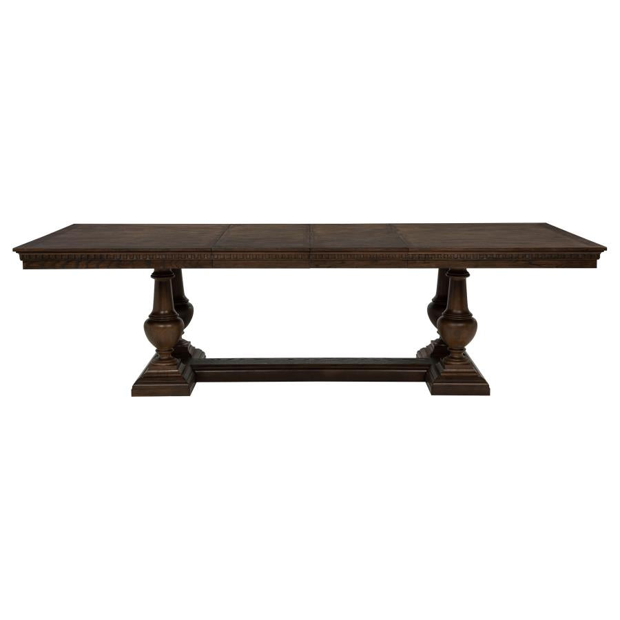 Ridgewell 9-piece Rectangular Trestle Dining Set Dark Oak