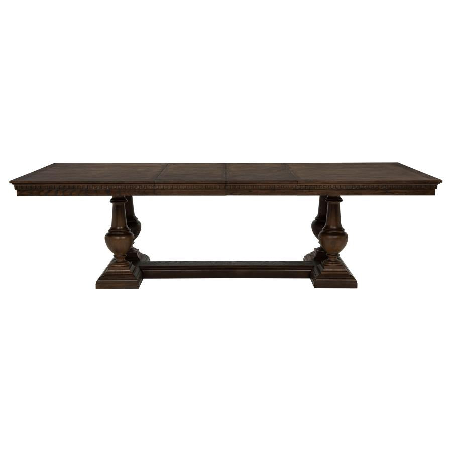 Ridgewell Rectangular Trestle Dining Table Dark Oak