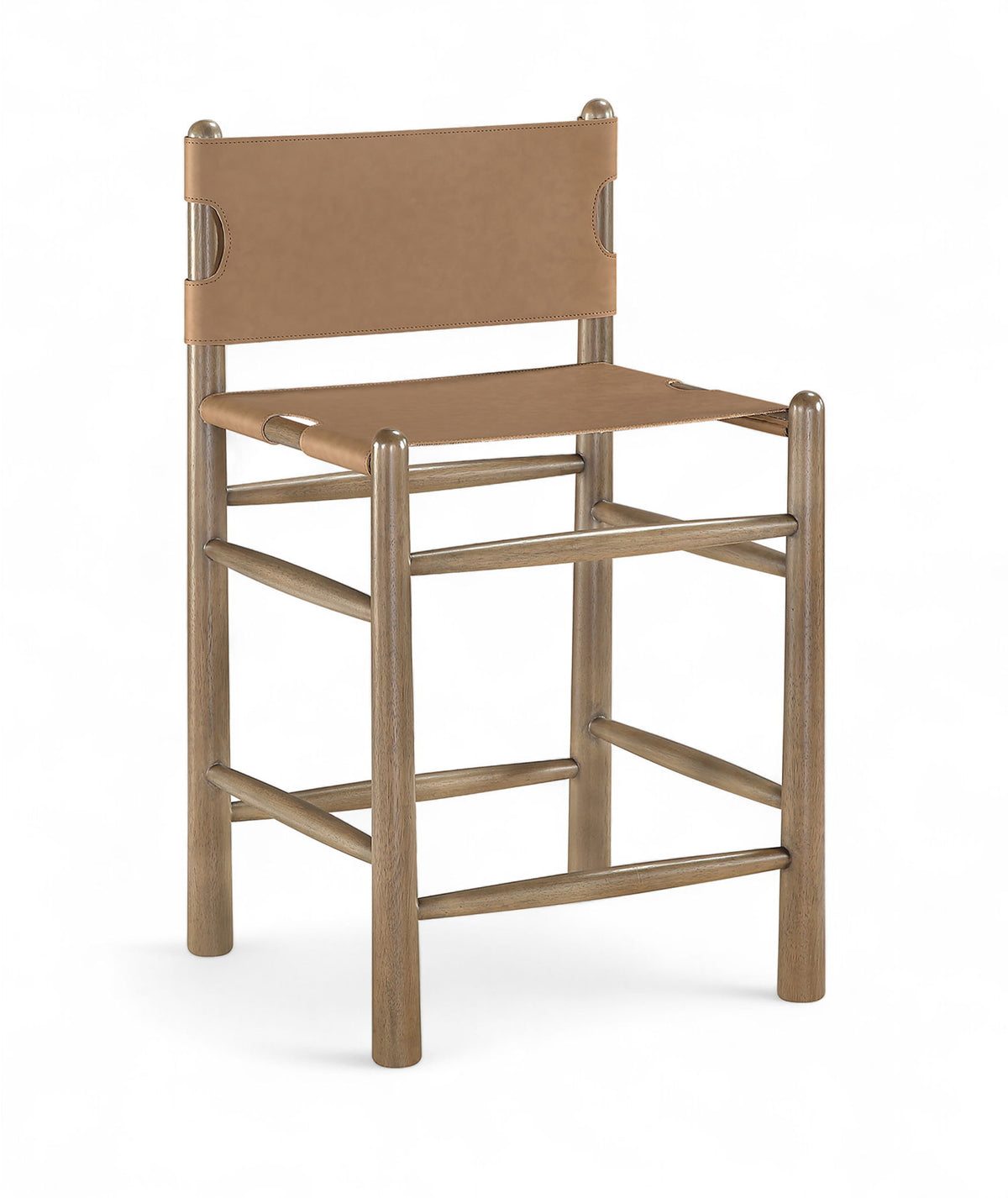 Santos - Upholstered Counter Stool With Stained Brown Base