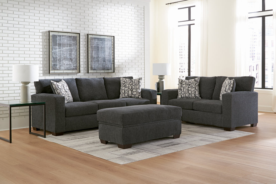 1060 Charcoal Sofa & Loveseat Set
