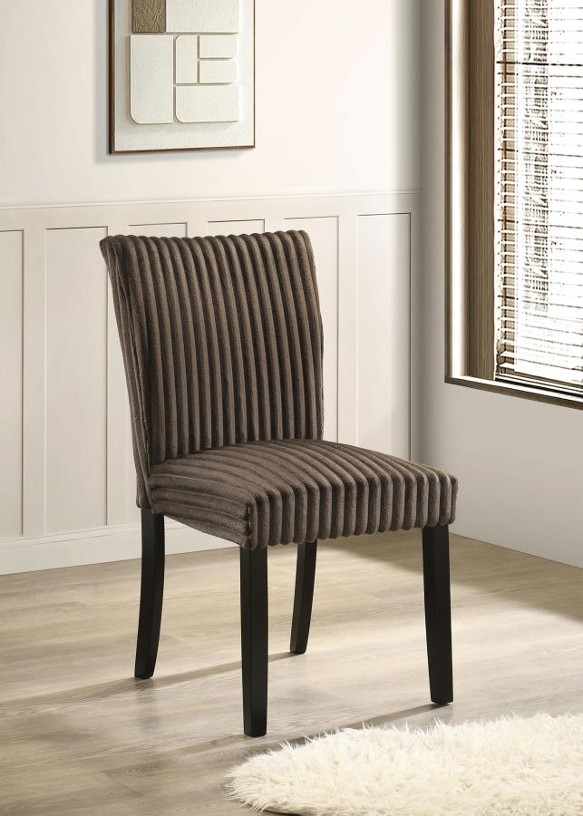 Dermott Upholstered Parson Dining Side Chair Chocolate (Set of 2)