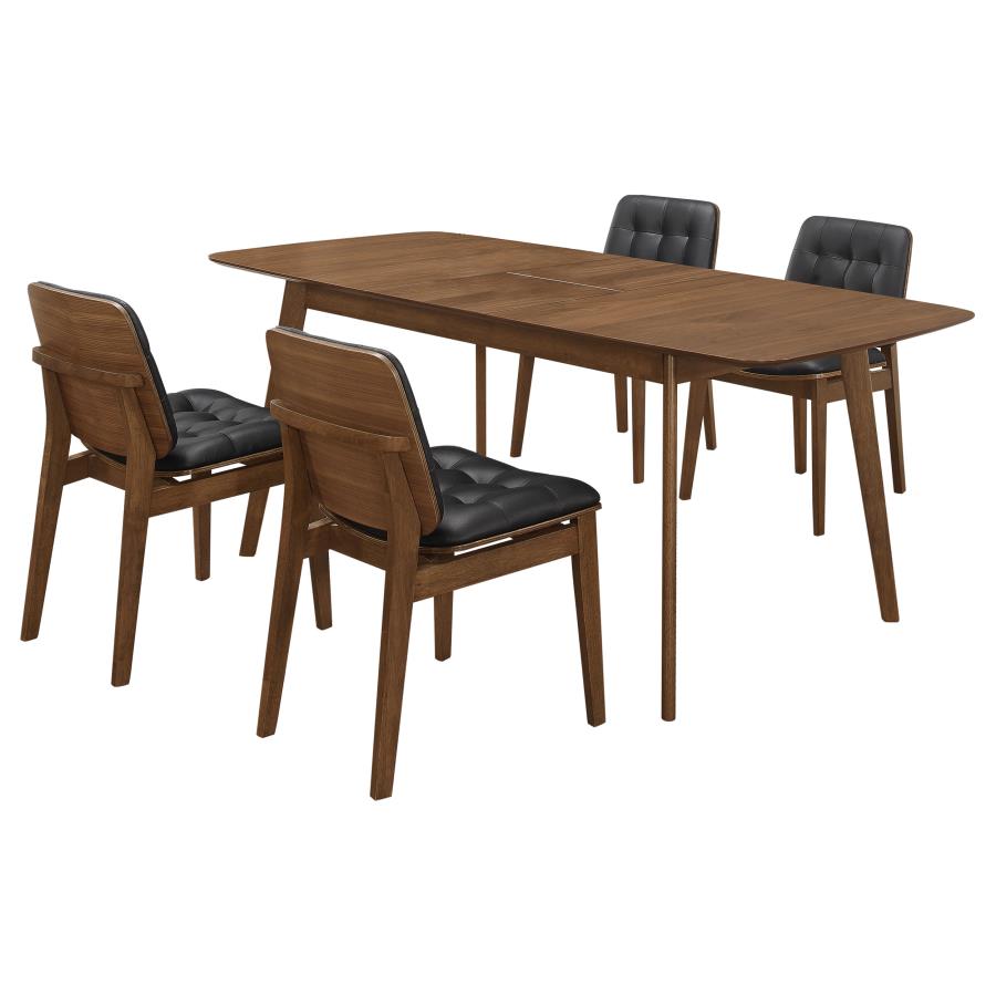Redbridge Rectangular 5-piece Dining Set Natural Walnut