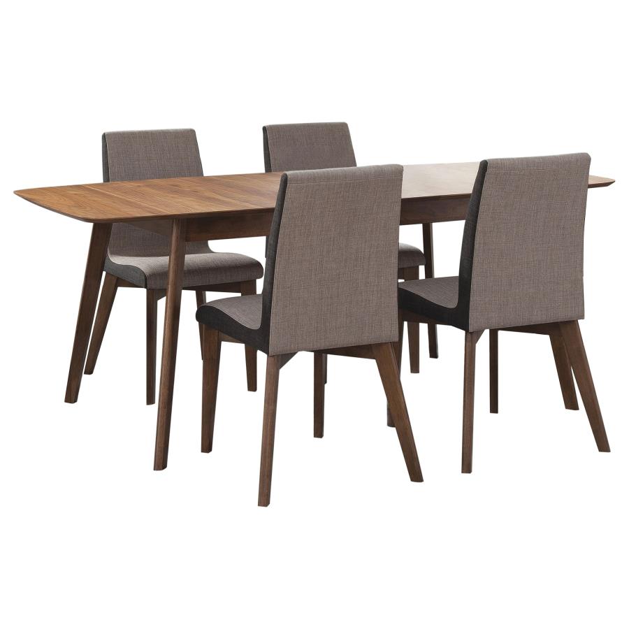 Redbridge 5-piece Rectangular Dining Set Natural Walnut