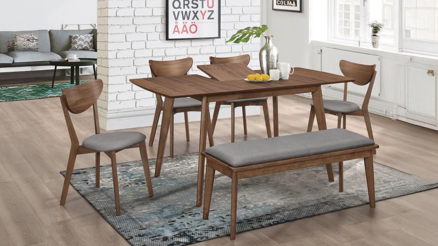 Alfredo 6-piece Butterfly Leaf Dining Set Natural Walnut
