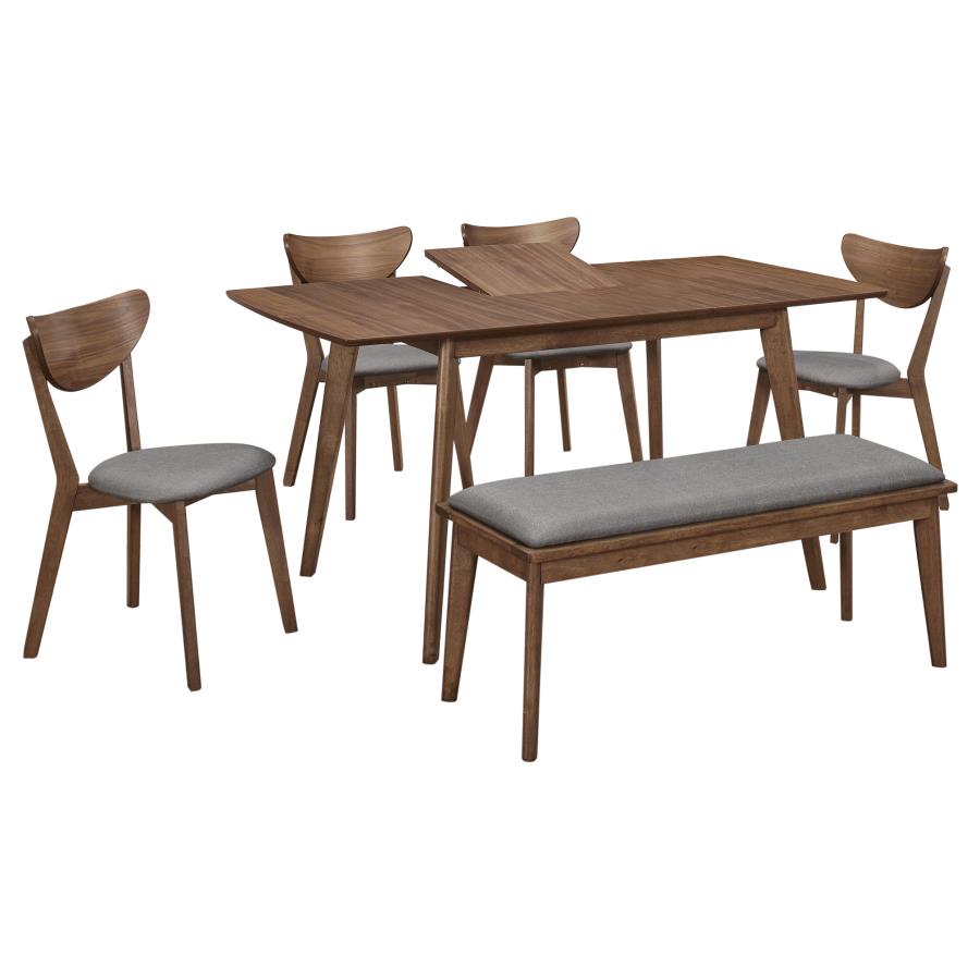 Alfredo 6-piece Butterfly Leaf Dining Set Natural Walnut
