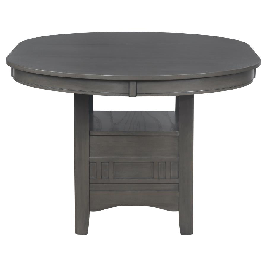 Lavon Oval 60-inch Wood Extension Leaf Dining Table Medium Grey