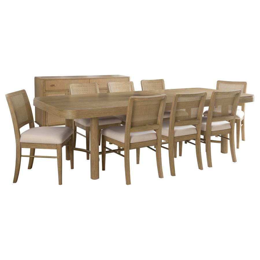 Arini 9-piece Extension Leaf Dining Table Set Sand Wash