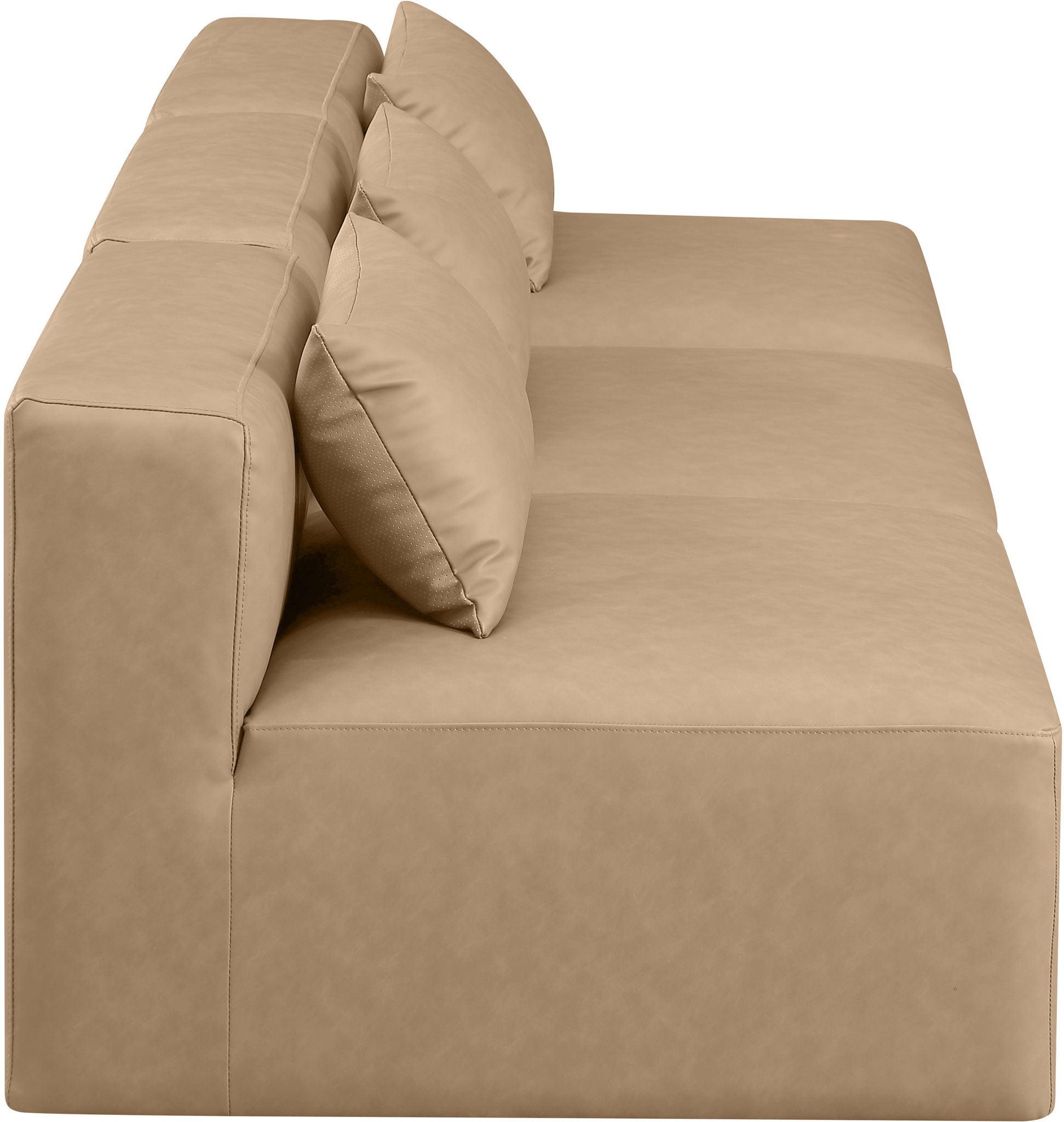 Cube - Modular 3 Piece Armless Sofa - Tan