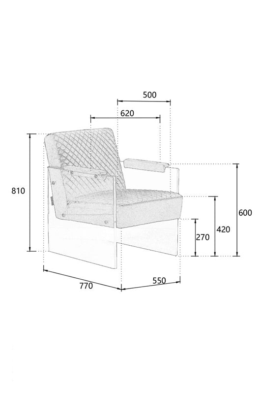 Divani Casa Edmond Modern Blue Velvet & Acrylic Lounge Chair