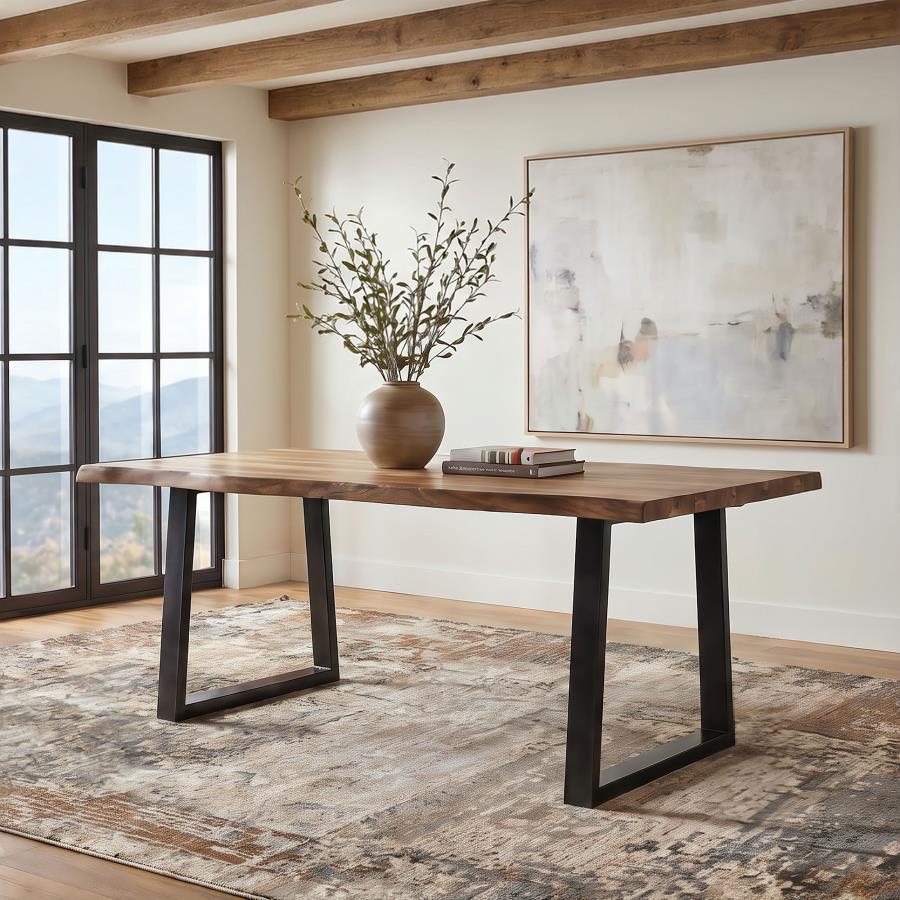 Selwyn 80-inch Live Edge Solid Wood Dining Table Light Sheesham