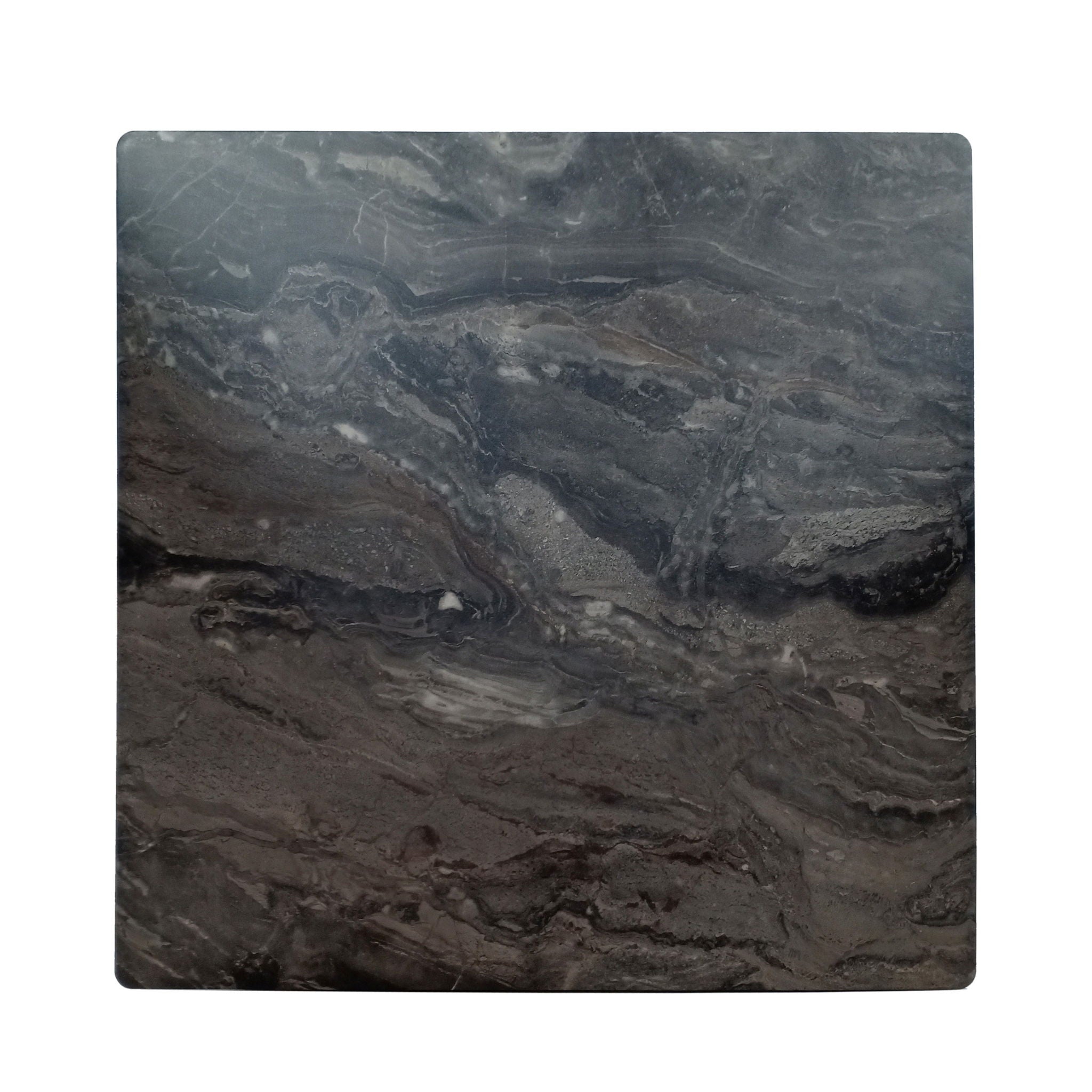 Modern Bar Height Dining Table, Rubberwood Legs And Laminate Table Top, Paladina Marble - Black