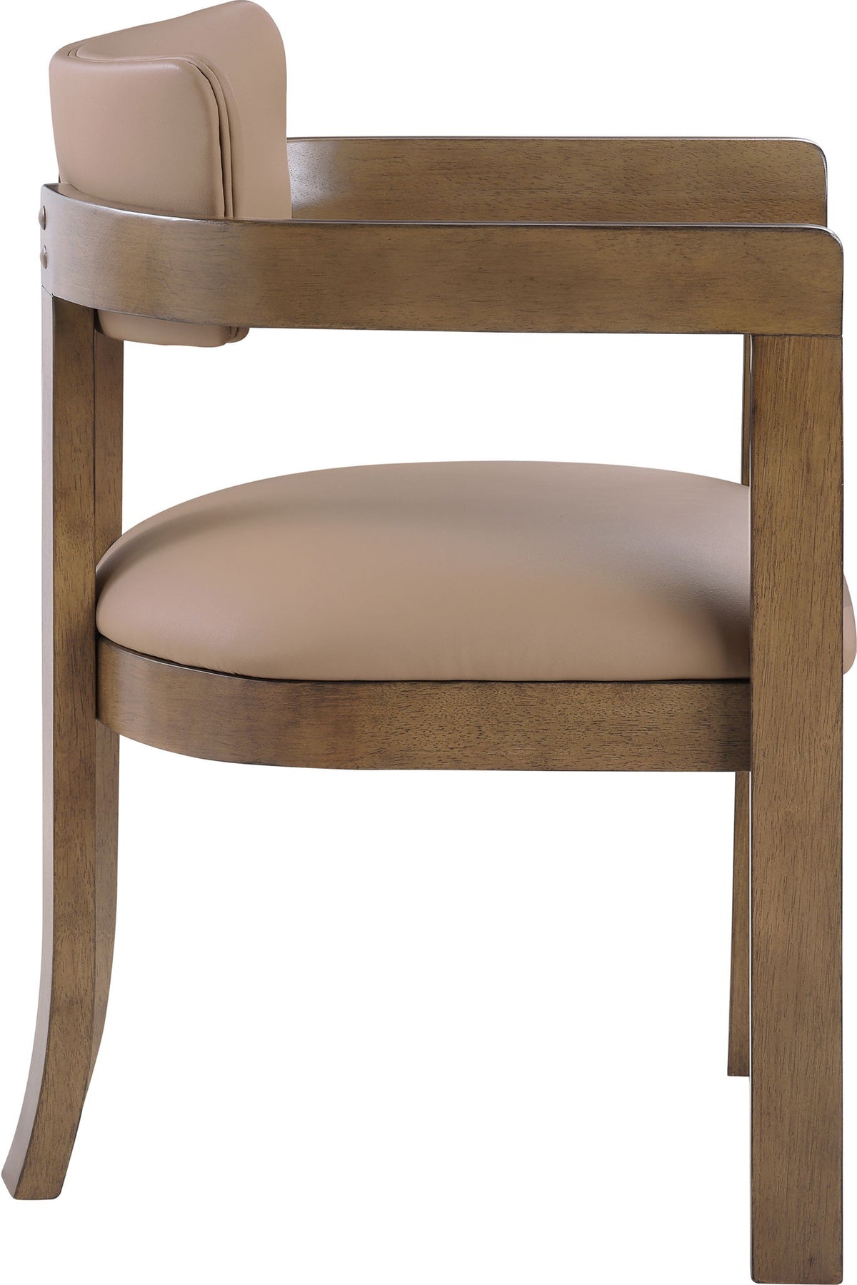 Lavrin - Vegan Leather Upholstered Dining Arm Chair (Set of 2) - Walnut Base