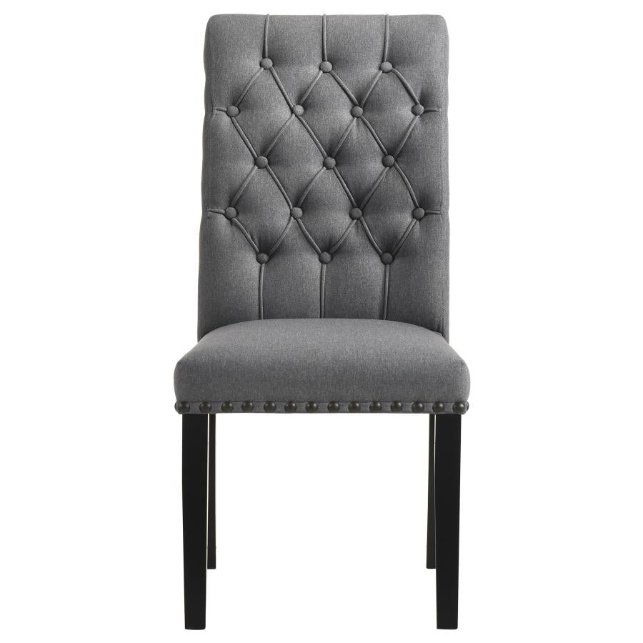 Alana Fabric Upholstered Dining Side Chair Grey (Set of 2)