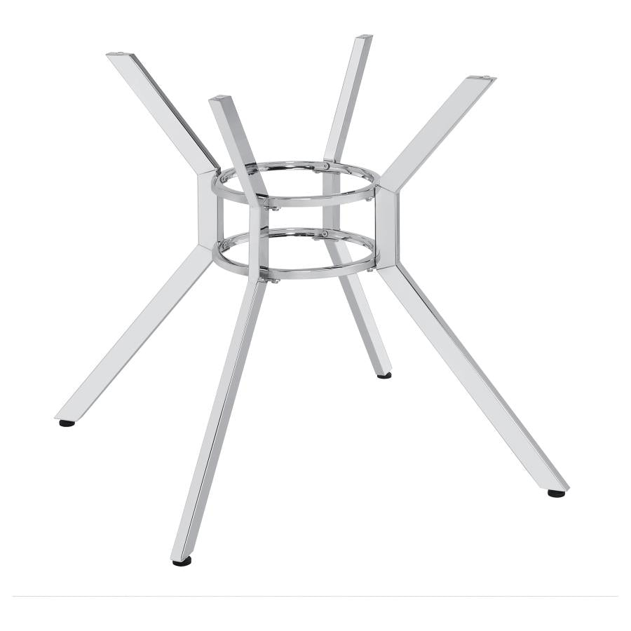 Steele Spoke Metal Dining Table Base Chrome