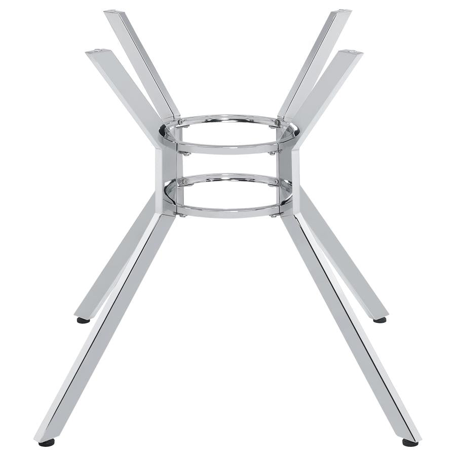 Steele Spoke Metal Dining Table Base Chrome