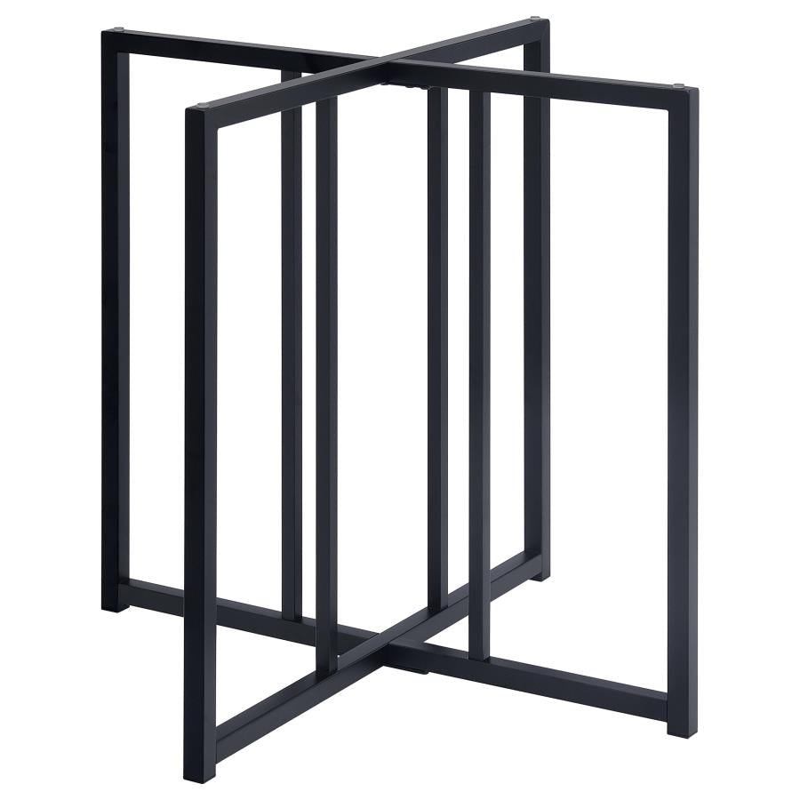 Pace Geometric Metal Dining Table Base Matte Black
