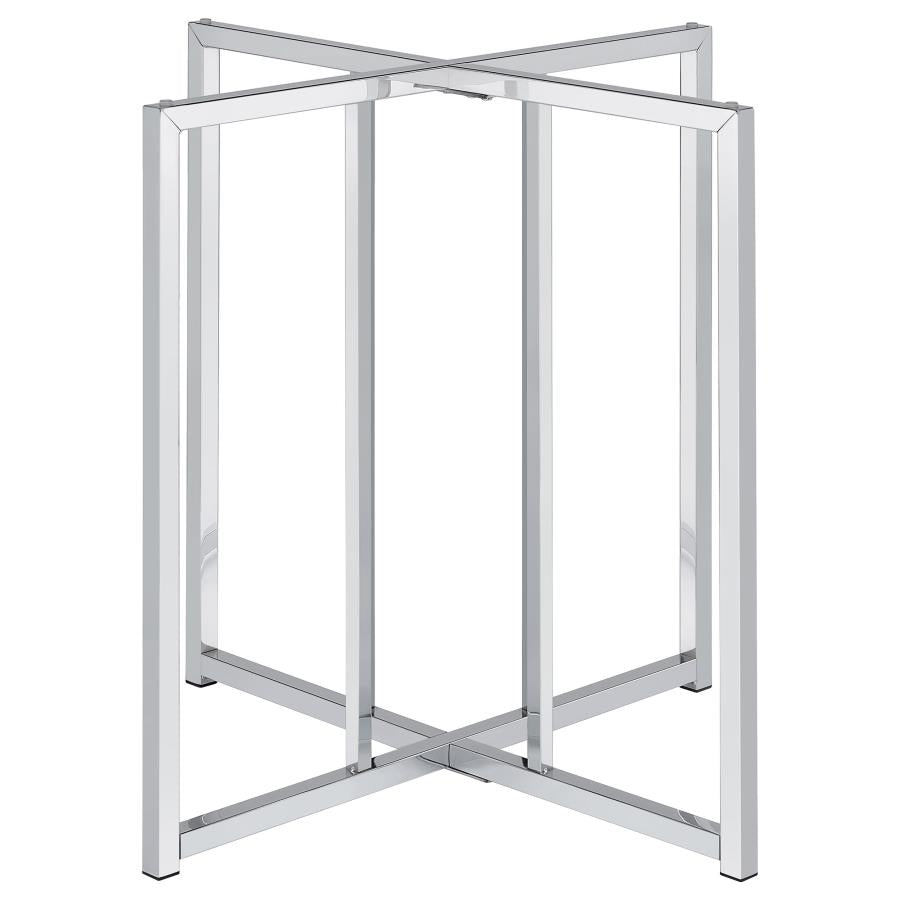 Pace Geometric Metal Dining Table Base Chrome