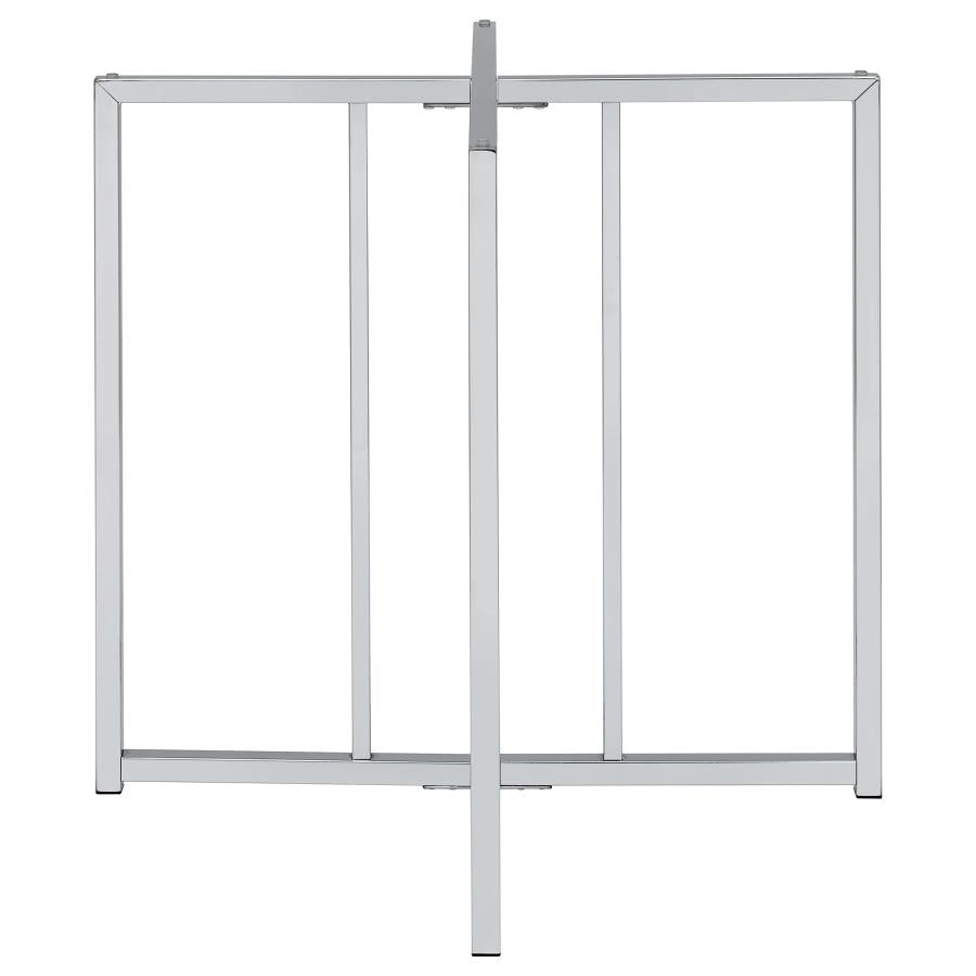 Pace Geometric Metal Dining Table Base Chrome