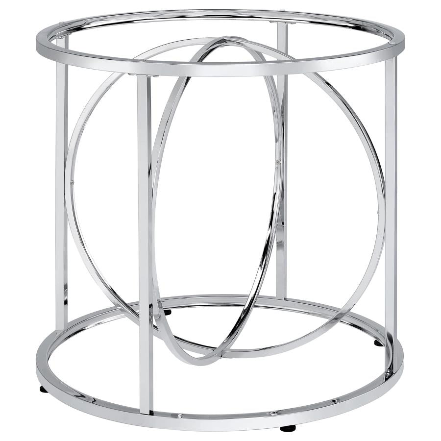 Levy Loop Metal Dining Table Base Chrome