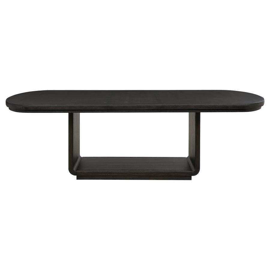 Leandro 7-piece Rectangular Dining Table Set Burnished Black