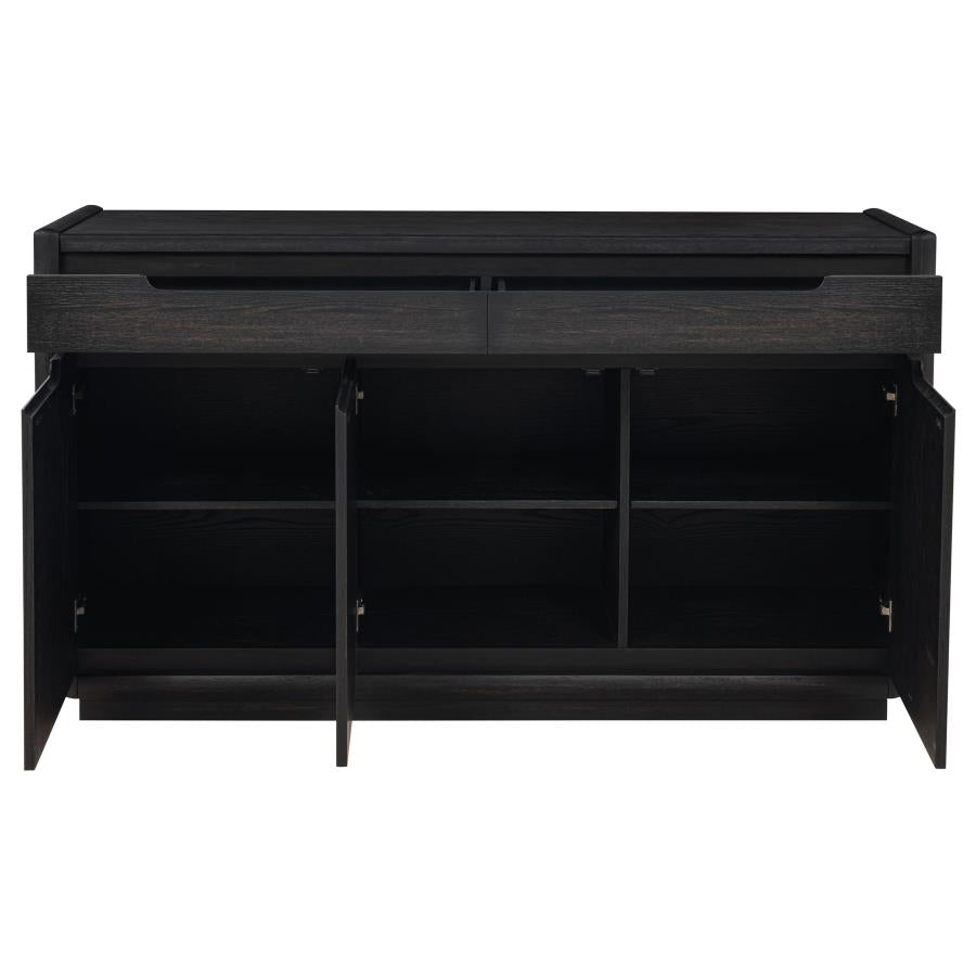 Leandro 2-drawer Dining Sideboard Server Burnished Black