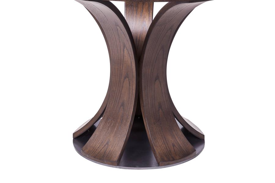 Naser Round Tulip Dining Table Base Dark Walnut