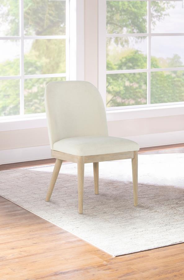 Solano Upholstered Dining Side Chair Beige (Set of 2)