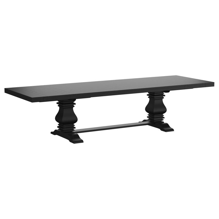 Florence 7-piece 126-inch Extension Dining Table Set Distressed Black