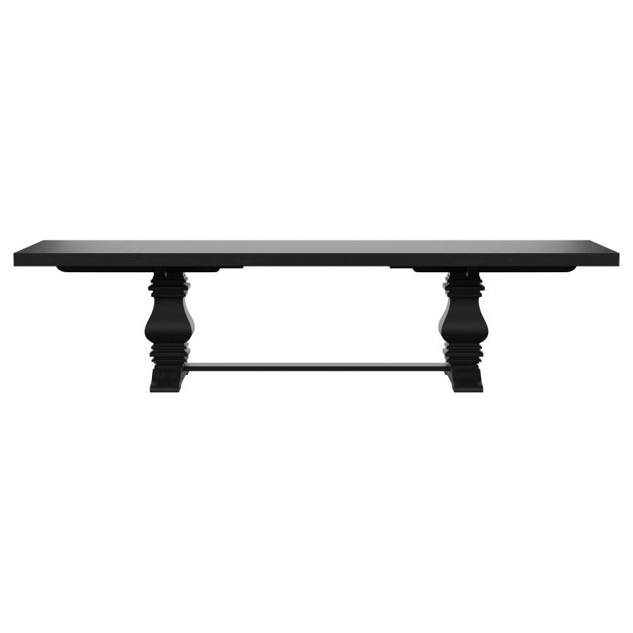 Florence 7-piece 126-inch Extension Dining Table Set Distressed Black