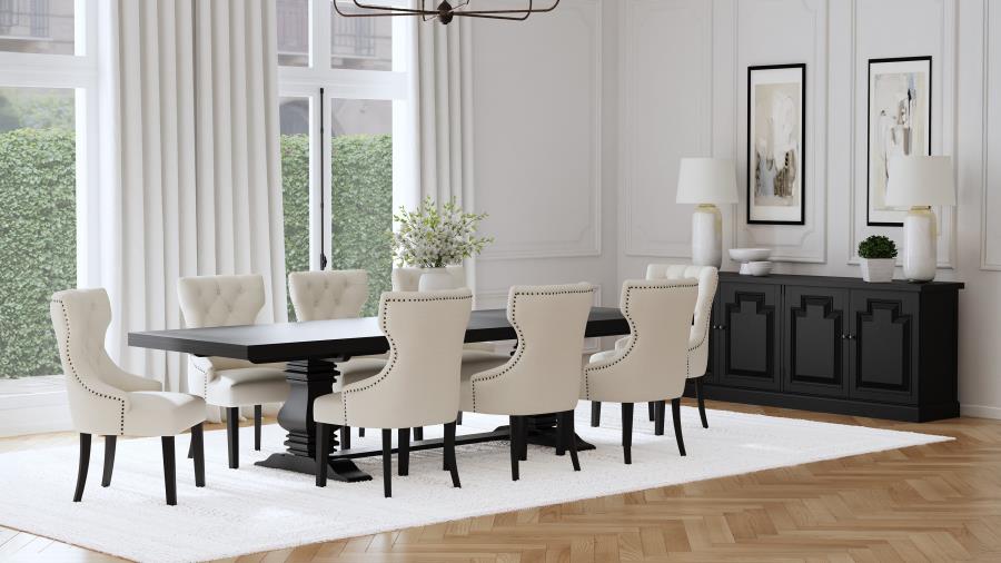 Florence 9-piece 126-inch Extension Dining Table Set Distressed Black