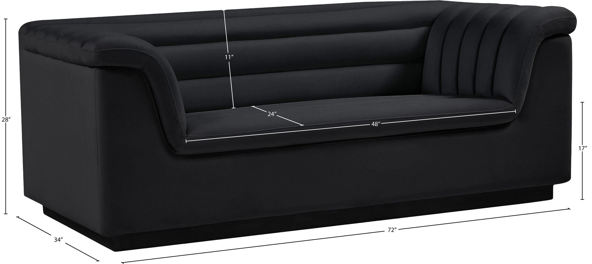 Cascade - Velvet Loveseat