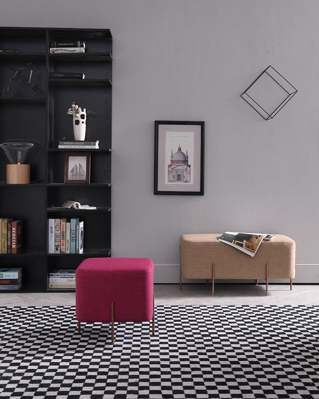 Adler Modern Brown Fabric Ottoman