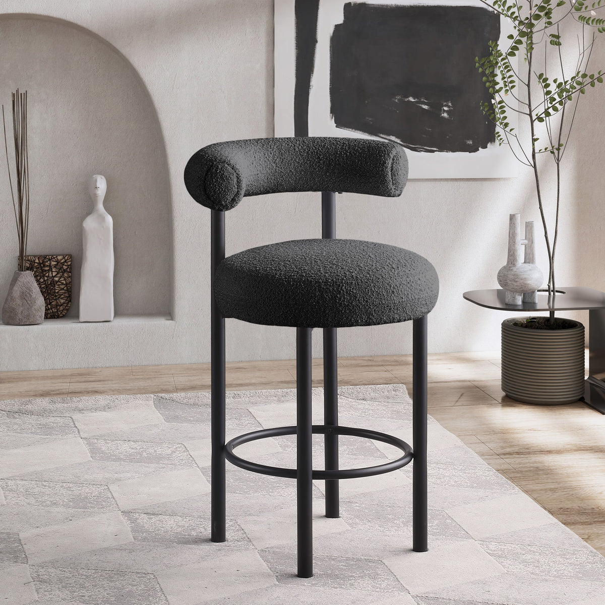 Bordeaux - Stool With Black Legs (Set of 2)