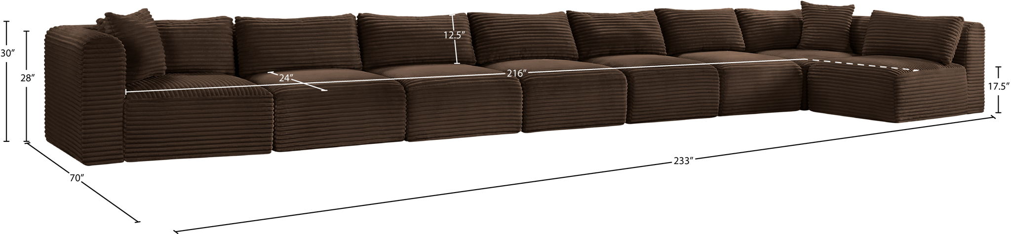 Shaggy - 8 Piece Modular Sectional