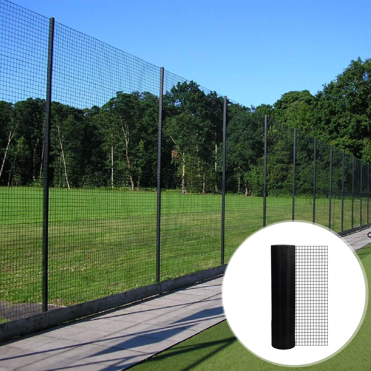 Vinyl Coated Hardware Cloth, 21 Gauge, Welded Wire Fence - Black