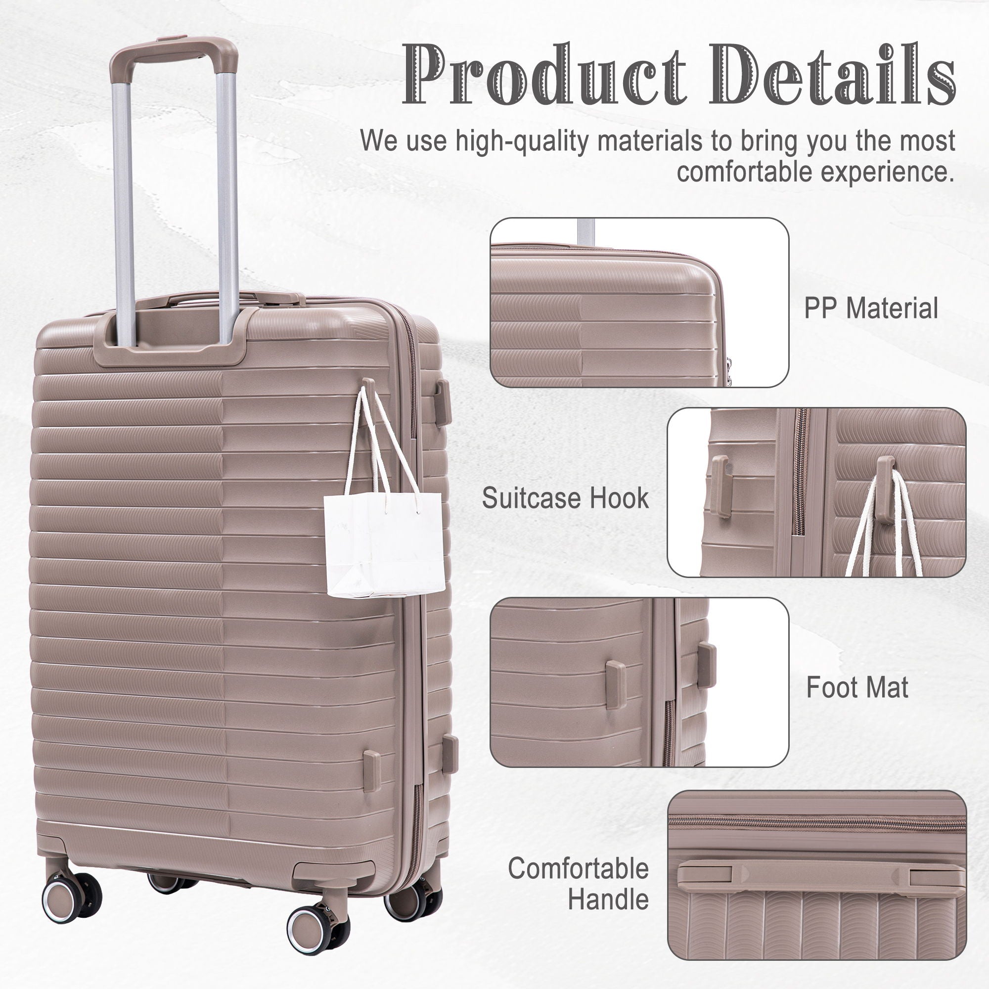 4 Piece Luggage Set, Combination Lock