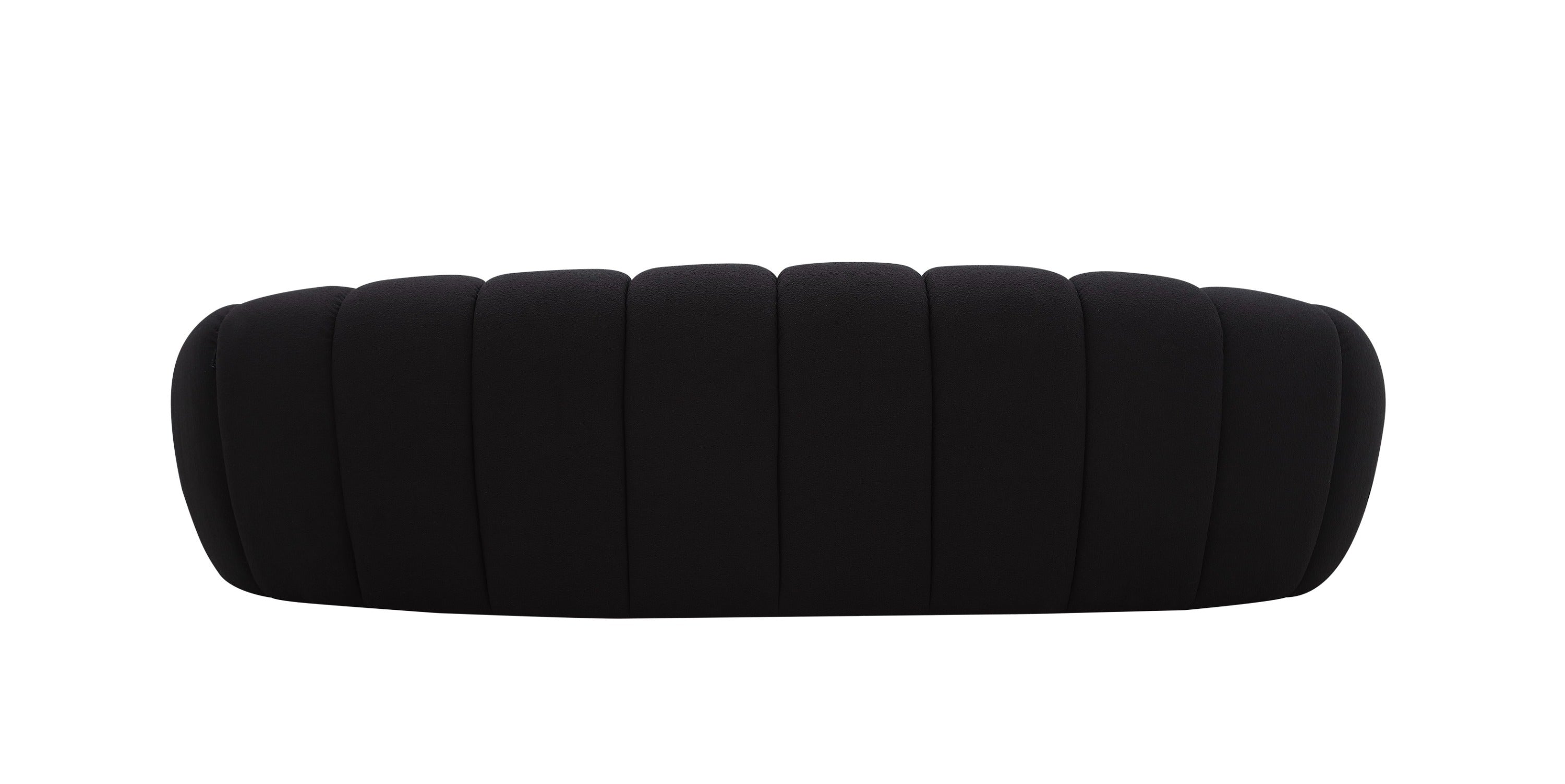 Divani Casa Yolonda - Modern Curved Black Fabric Sofa