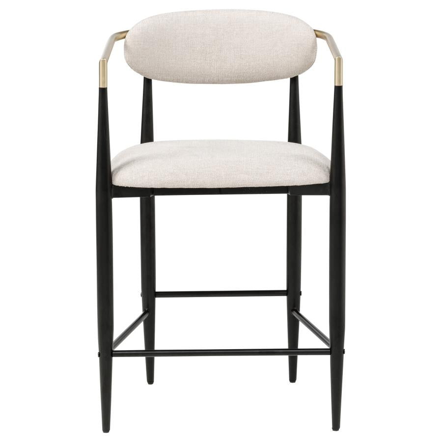 Tina Fabric Upholstered Counter Chair Beige (Set of 2)