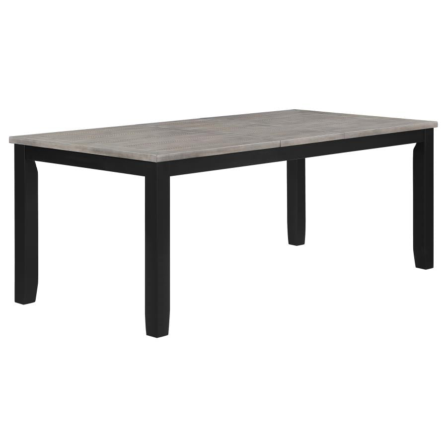 Elodie 5-piece Rectangular Extension Leaf Dining Set Grey and Black