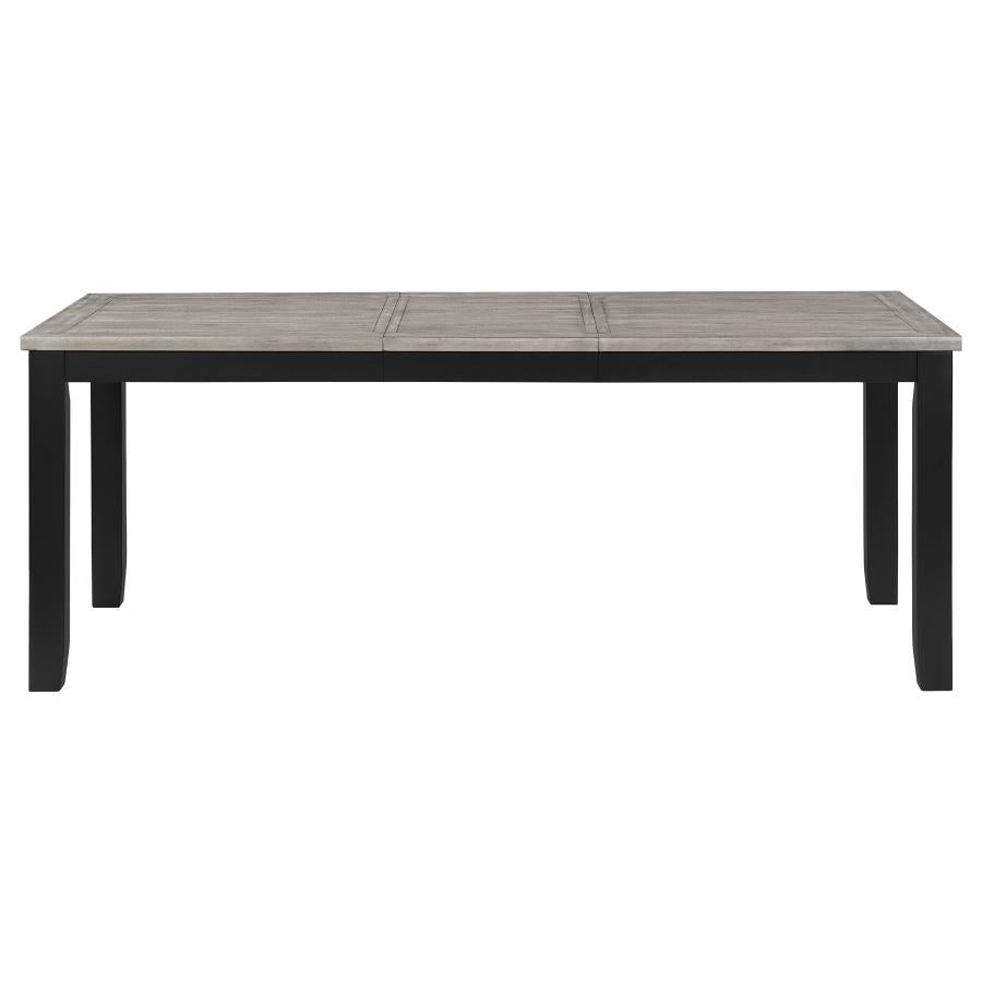Elodie 7-piece Rectangular Extension Leaf Dining Set Grey and Black