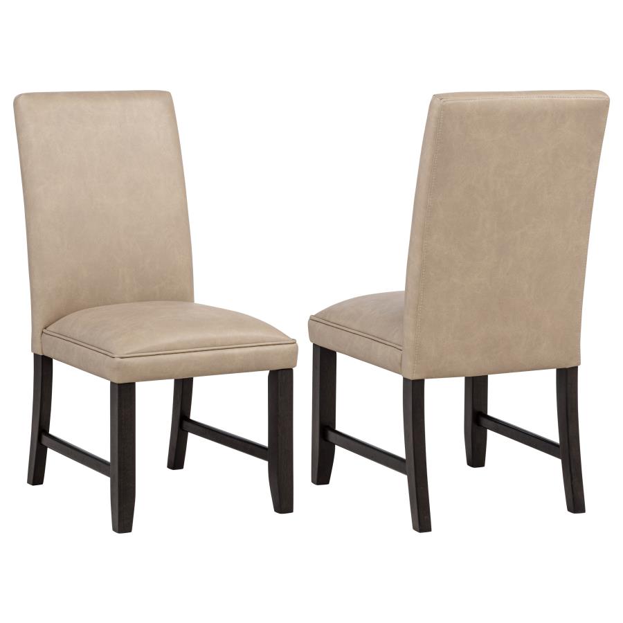 Averill Faux Leather Upholstered Dining Side Chair Tan (Set of 2)